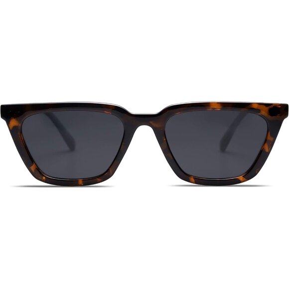 ✨Women\'s Black Polarized Narrow Square Cateye Sunglasses Retro Trendy Glasses